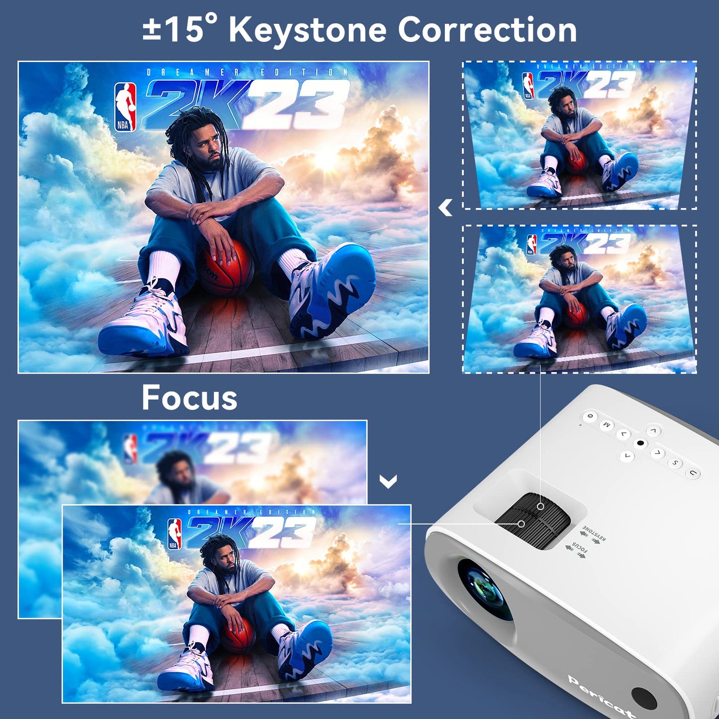 【2023年の進化版スーパーコンパクト・超軽量】プロジェクター、小型9200ルーメン、家庭用5GWIFI、ネイティブ解像度1080P、4K対応、Bluetooth 5.0、ズーム機能、360度回転可能、天井取り付け対応、家庭用プロジェクター、300インチ大画面、内蔵HIFIスピーカー、スマートフォン/タブレット/PC/テレビスティック/PS4/PS5/DVDプレーヤーなどに対応(グレー)